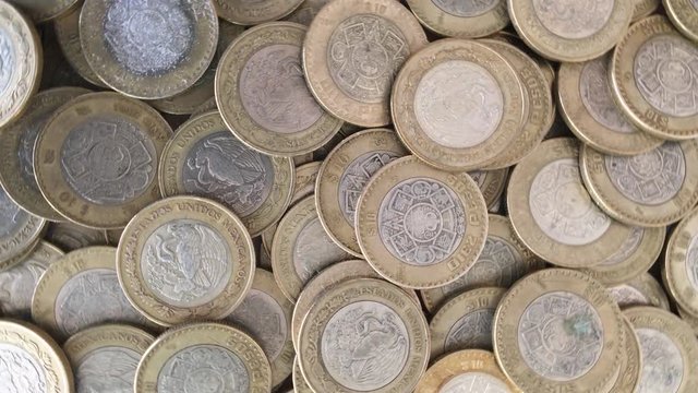 Bed of mexican coins