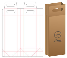 paper bag packaging die-cut and 3d bag mockup