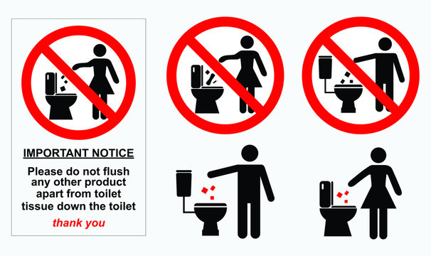 set of sanitary sign. easy to modify