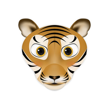 Illustration of Tiger head cartoon vector