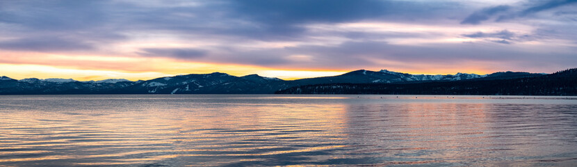 Beautiful sunset views of Lake Tahoe, California