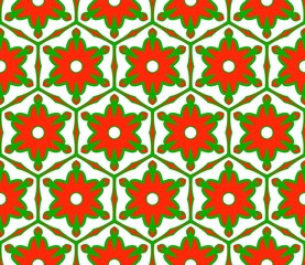 Green, red color Vector Seamless Pattern With Abstract Geometric Style. Repeating Sample Figure And Line. For Fashion Interiors Design, Wallpaper, Textile Industry