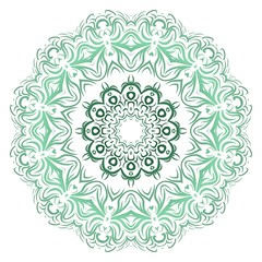 Fototapeta na wymiar Green gradient color Mandala. Vector illustration.