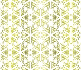 Floral Geometric Pattern. Seamless Texture Yellow Color Background. Element For Design. Vector Illustration
