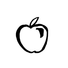 Apple grunge icon. Vector illustration.