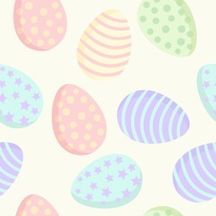 Easter colorful seamless eggs pattern. Vector illustration