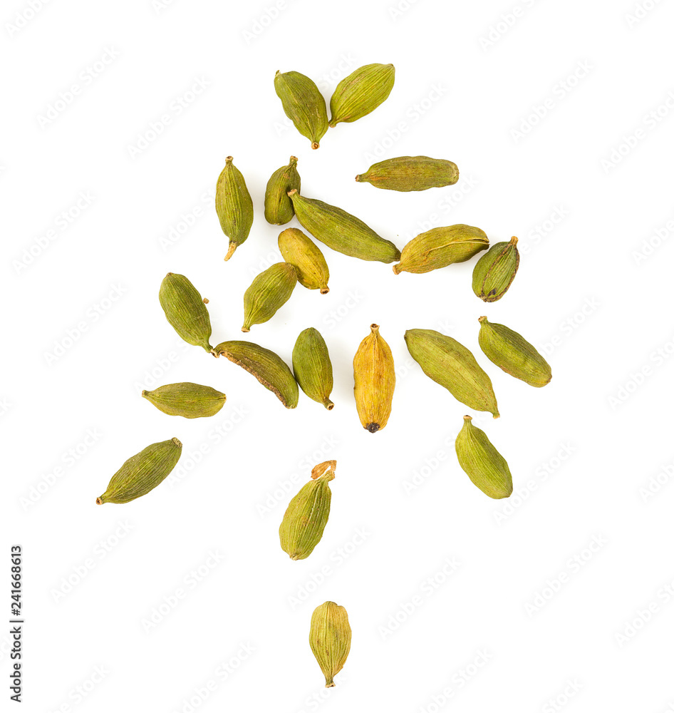 Sticker cardamom isolated on white