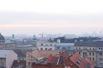 Fototapeta na wymiar クロアチア、ザグレブ市街俯瞰