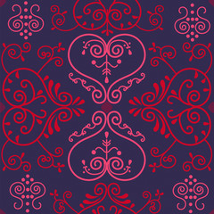 Yakut floral seamless ornament pattern. Yakutia, Republic of Sakha is the largest region of Russia.  Vector illustration. 