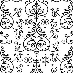 Yakut floral seamless ornament pattern. Yakutia, Republic of Sakha is the largest region of Russia.  Vector illustration. 