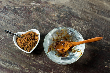 Chinese delicious snacks cold powder and red sugar