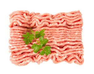 minced meat isolated on white