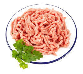 minced meat isolated on white