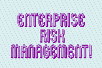 Obraz premium Handwriting text Enterprise Risk Management. Concept meaning analysisage risks and seize business opportunities Blank Pastel Rectangle with Diagonal Seamless Straight Dotted Lines photo