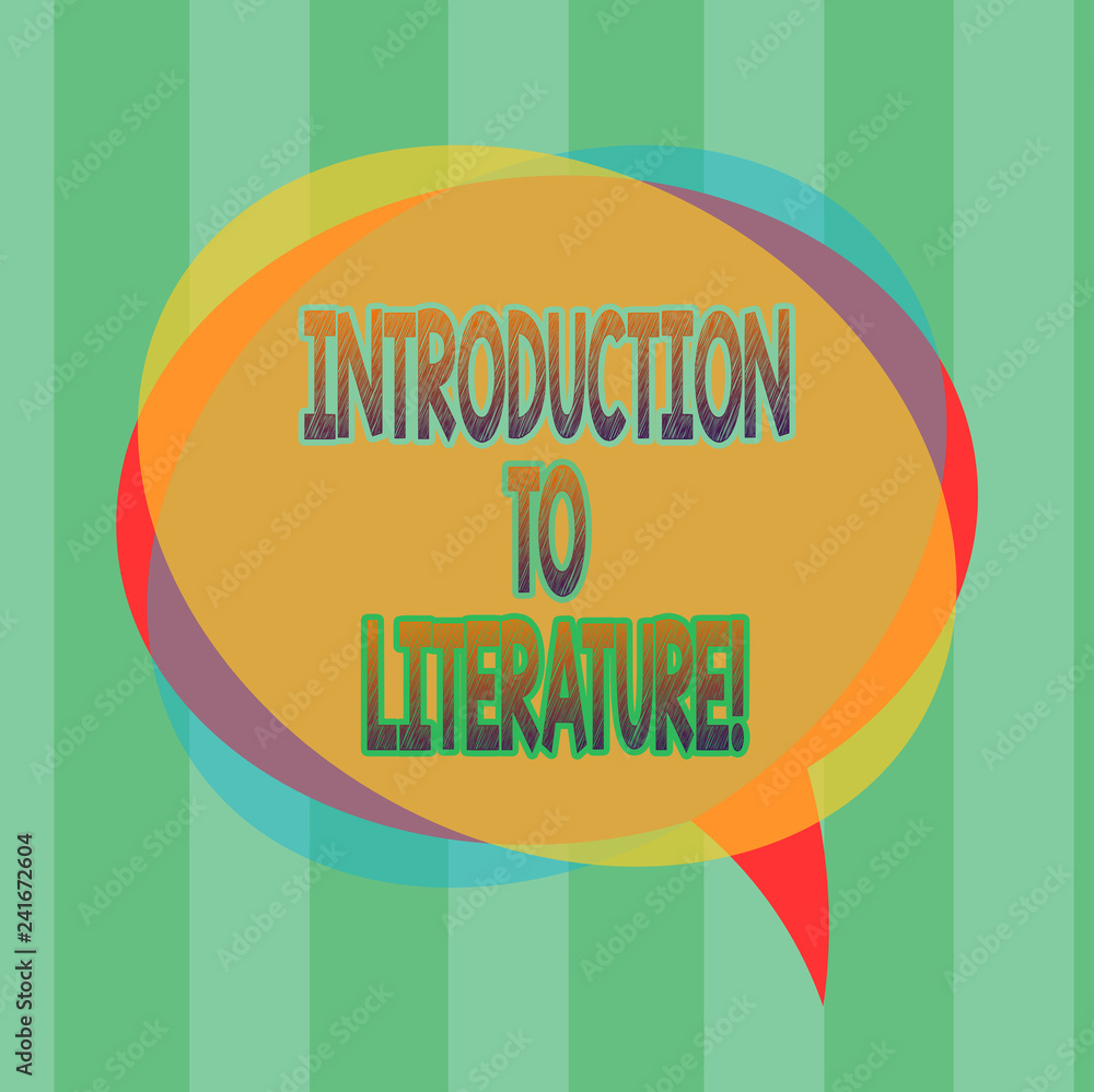 Poster word writing text introduction to literature. business concept for collegepreparatory composition co
