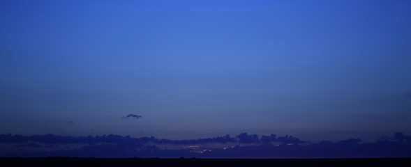 Night begins over the field