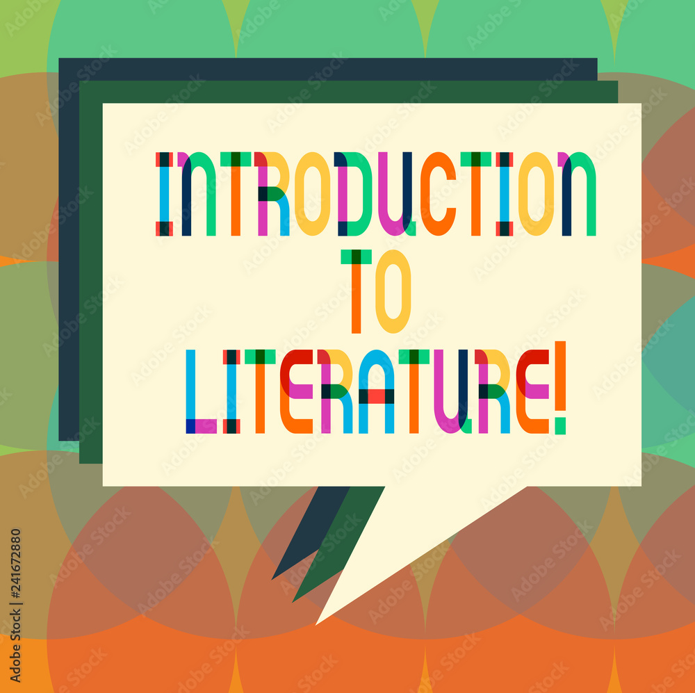 Poster word writing text introduction to literature. business concept for collegepreparatory composition co