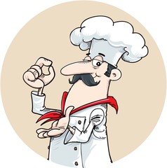 Cook, Chef. Character and label