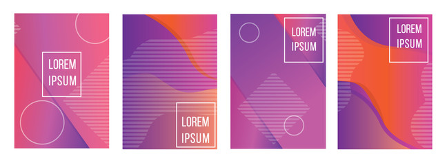 set of abstract geometric shape banners