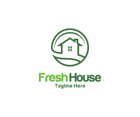 Fresh House logo design concept, Business Real Estate logo template