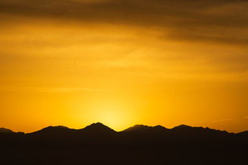 Sunriserosy clouds of dawn in the mountains