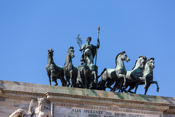 Obraz premium Triumphal arch, The Arch of Peace, Milan, Italy