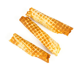 tube waffle isolated on white