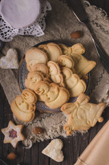 Fototapeta premium Homemade christmas cookies vintage style
