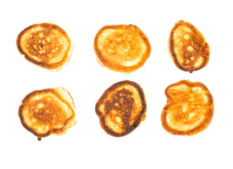 stack of pancakes isolated on white
