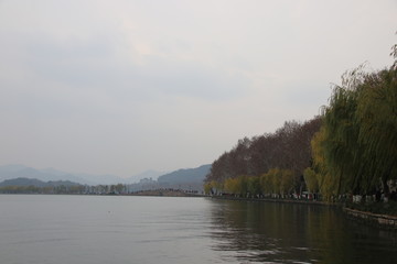 Blurred Photo of the Scenery of the Lake in Winter