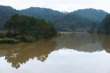 still lake on the mountain