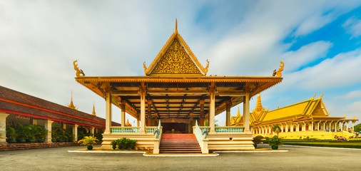 Phochani Pavilion inside the Royal Palace in Phnom Penh, Cambodia. Panorama