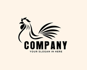 Fototapeta na wymiar chicken, rooster drawing art logo design inspiration