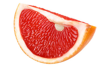 Grapefruit quarter isolated, paths