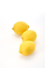 Three Lemons isolated on white Background