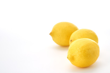 Three Lemons isolated on white Background