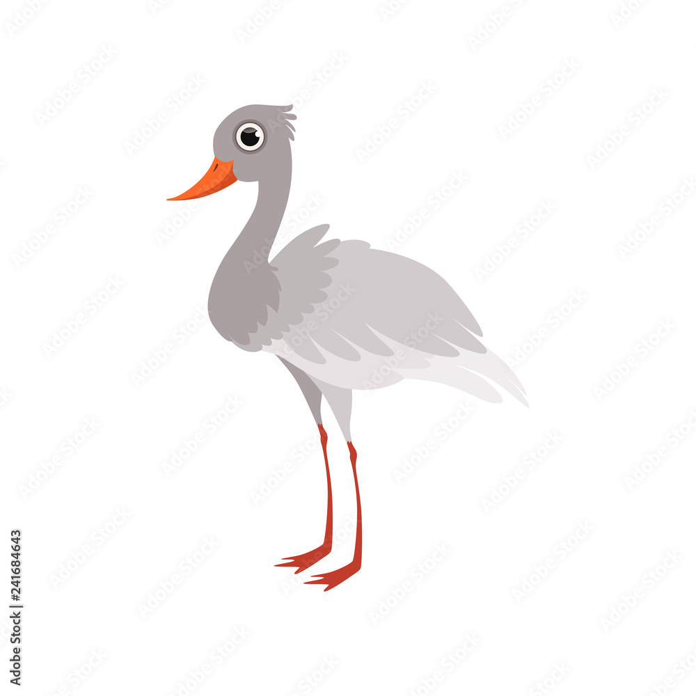 Poster beautiful white stork bird vector illustration on a white background