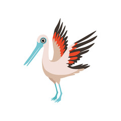 Beautiful stork bird vector Illustration on a white background