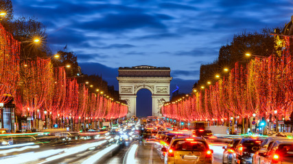 Paris by night - obrazy, fototapety, plakaty
