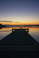Obraz na płótnie Canvas sunset at lake Wallersee, Salzburg, Austria