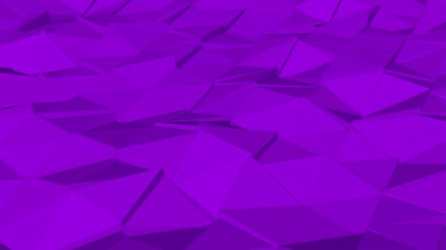purple low poly surface is slowly deformed. abstract background. 3d rendering