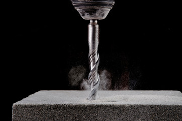 Obraz na płótnie Canvas Closeup view of concrete drill bit