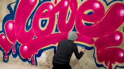 graffiti artist love paint art wall - Powered by Adobe
