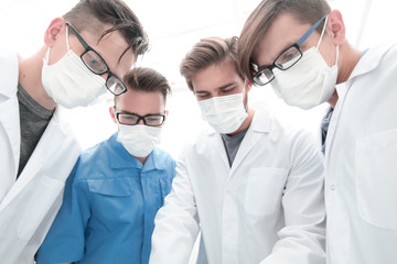 closeup. a group of doctors in the operating room