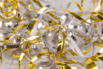silver and gold streamers
