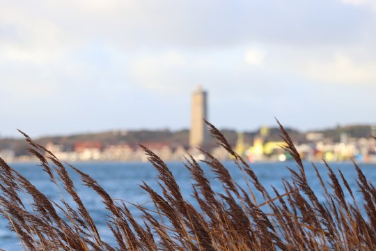 Dutch island with lighthouse