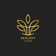 Healthy life design logo vector - obrazy, fototapety, plakaty