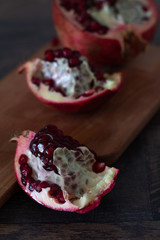 slices and pomegranate grains