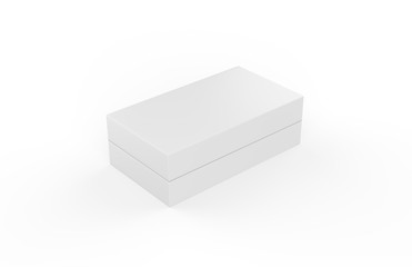 Template of blank closed cardboard box on isolated white background, packaging box mock up, 3d...