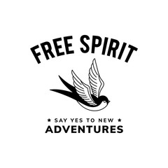 Motivation freedom quote design vector